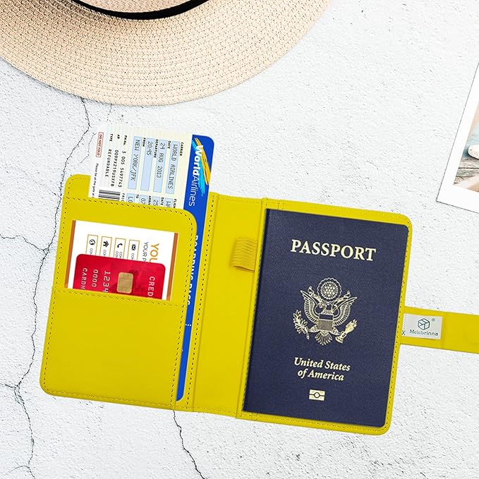 Melsbrinna Premium Leather Passport Holder Covers Case, Waterproof Rfid