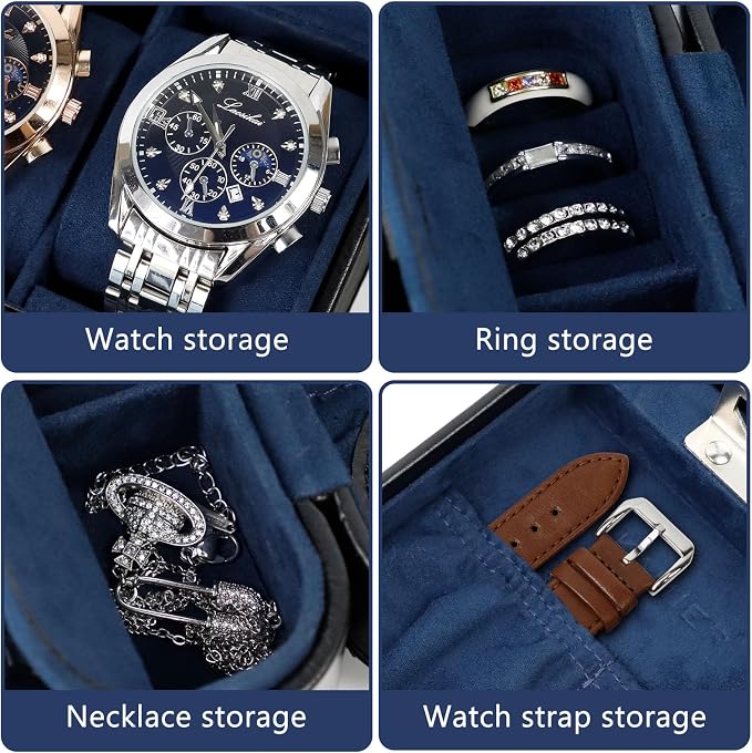 KAMIER Watch Travel Case with Combination Lock