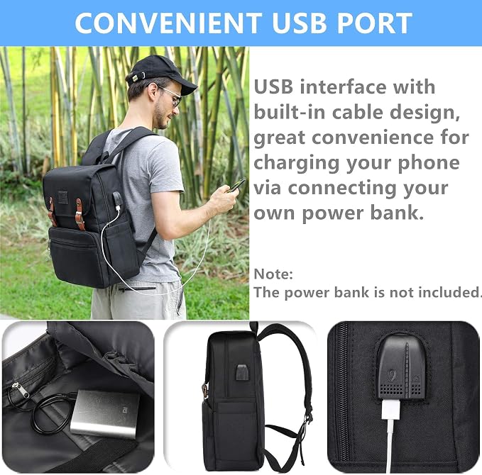 HFSX Laptop Backpack Men Women Vintage Backpack Bookbag College Backpacks