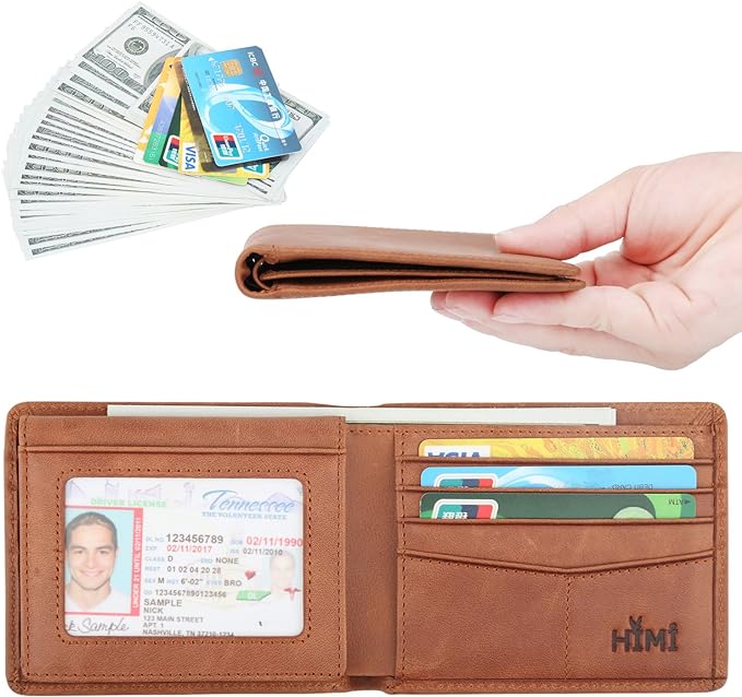 Wallet for Men-Genuine Leather RFID Blocking Bifold Stylish Wallet