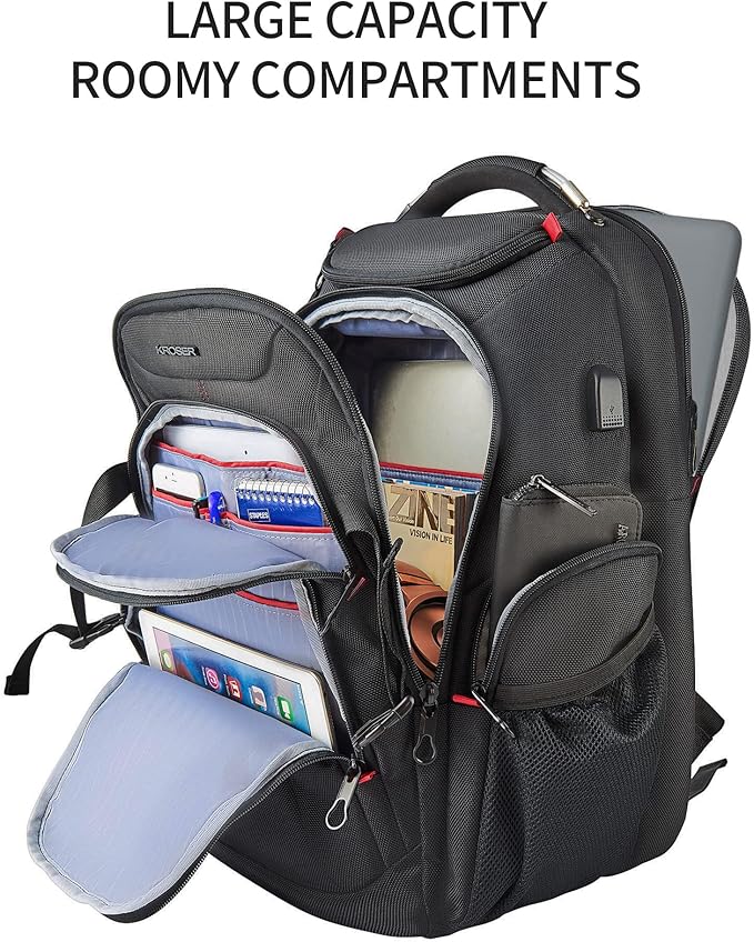 KROSER Travel Laptop Backpack 17.3 Inch XL Computer Backpack