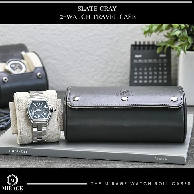2 Watch Roll Travel Case for Men