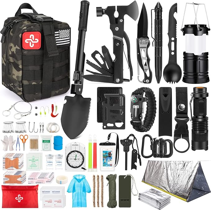 Survival Kit, Emergency Kit for Earthquake, Outdoor Adventure, Gifts for Men
