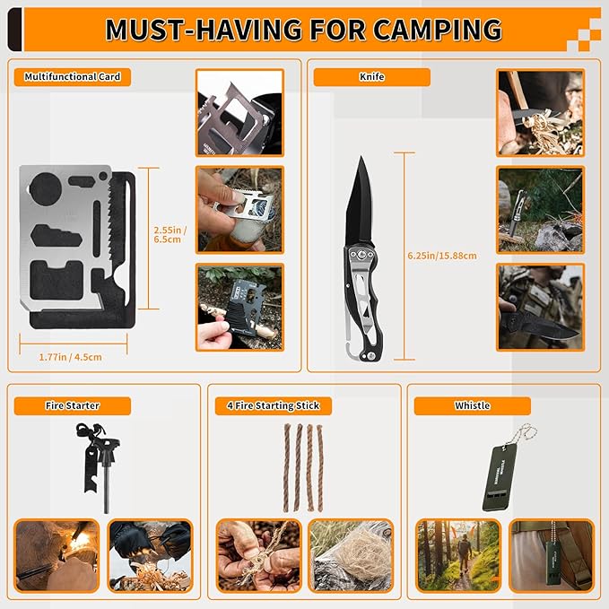 Survival Kit, Gifts for Men Women Teen Boys, Emergency Kit