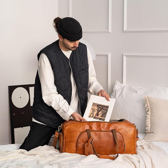 Berliner Bags Vintage Genuine Leather Duffle Denver XL