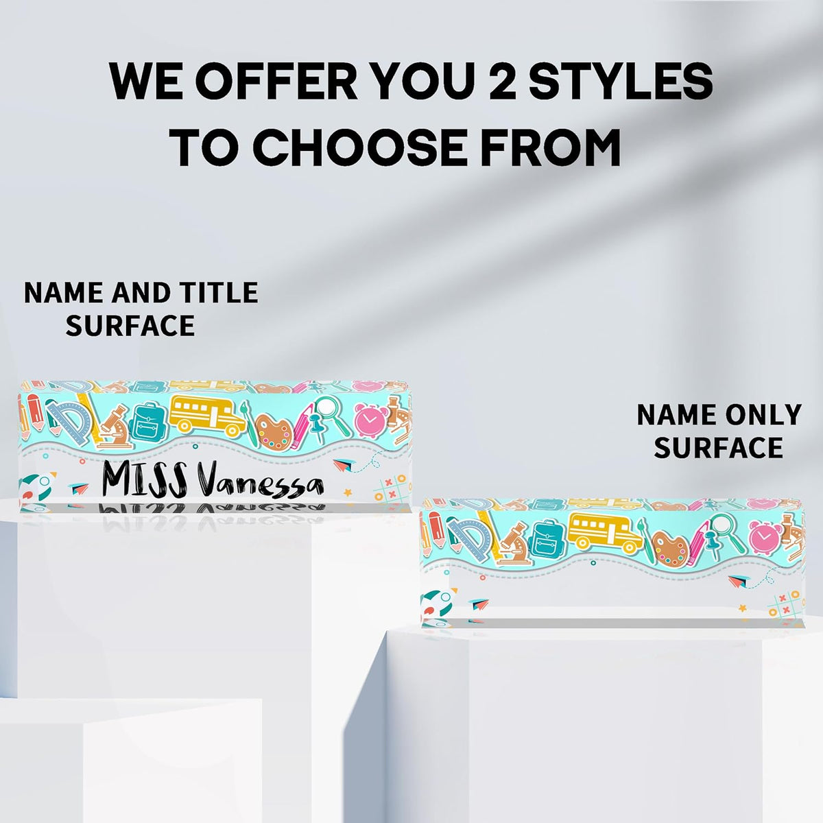 Office Desk Name Plate Personalized, Custom Name Plates for Desks, Name Plate Personalized for Office, Employee Appreciation Gifts (Kindergarten 4)