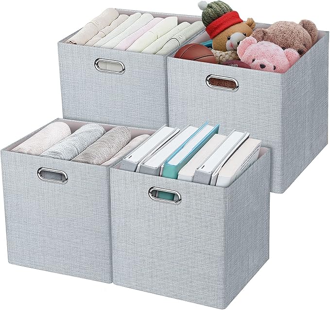Posprica 3X Thicker Fabric Storage Cubes 13 inch Collapsible Storage Bins