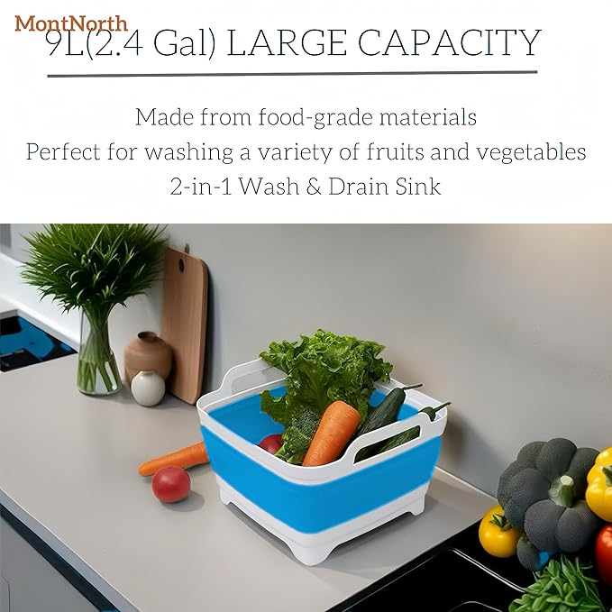 Collapsible Wash Basin 9L, Foldable Dish Tub