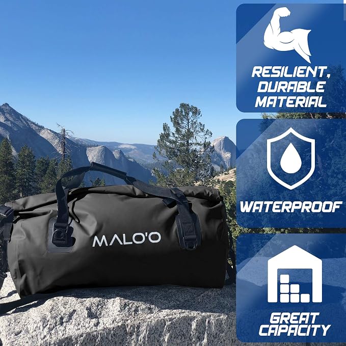 Malo'o Waterproof Dry Bag Duffel 40L/60L/100L, Roll Top Duffel Keeps Gear Dry