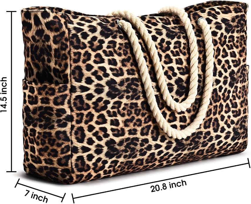Becokan Beach Bags for Women Large Waterproof Beach Tote Bag Zipper Beach Bags