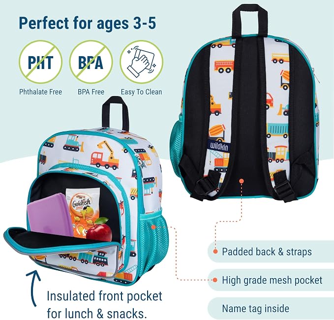Wildkin 12-inch Kids Backpack – Padded, Adjustable