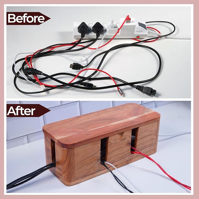 Cable Management Box & Cord Organizer- Cable Organizer