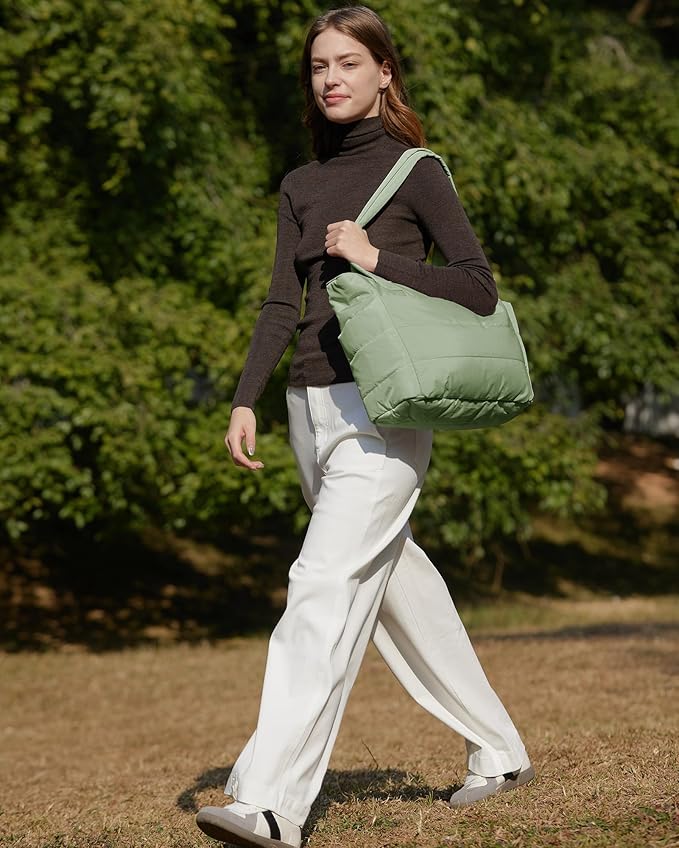 BAGSMART Tote Bag for Women, Lightweight Puffy Tote Bag
