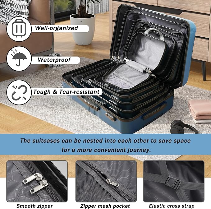 Merax Luggage Sets 6 Piece Hardshell ABS Suitcases