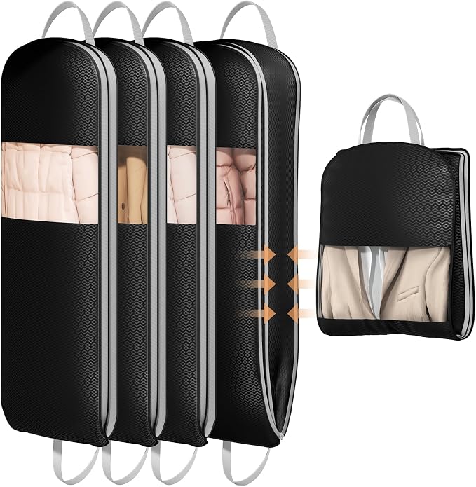 DIMJ 4 Pack 54" Garment Bags for Hanging Clothes