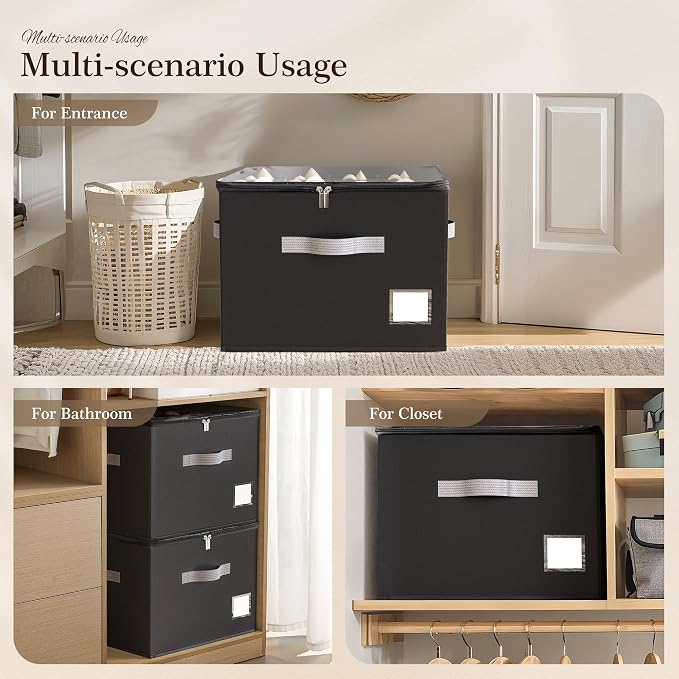 Criusia Shoe Organizer for Closet, Foldable Shoe Storage Organizer
