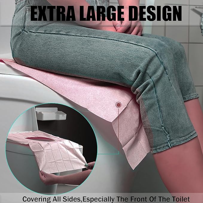 80 Pack Toilet Seat Covers Disposable 16x24 Inch XL Portable Toilet Liners