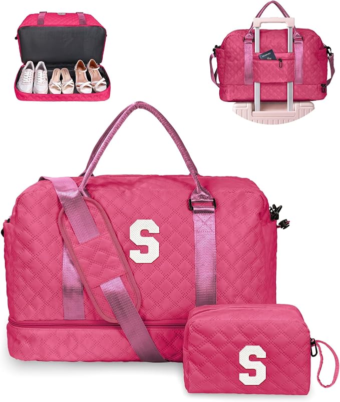 Womens Gifts for Birthday-Initial Travel Bag