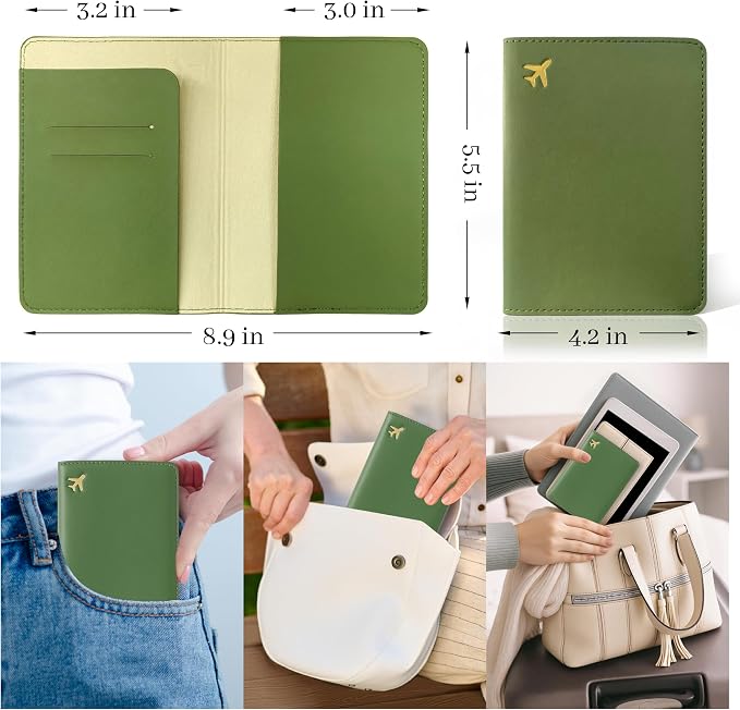 Passport Holder for Travel Essentials, RFID Blocking Passport Cover Case for