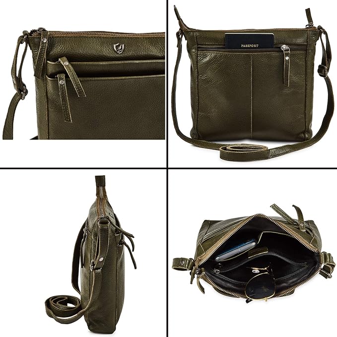 Small Soft Genuine Leather Crossbody Purse Women’s Sling Crossover Shoulder