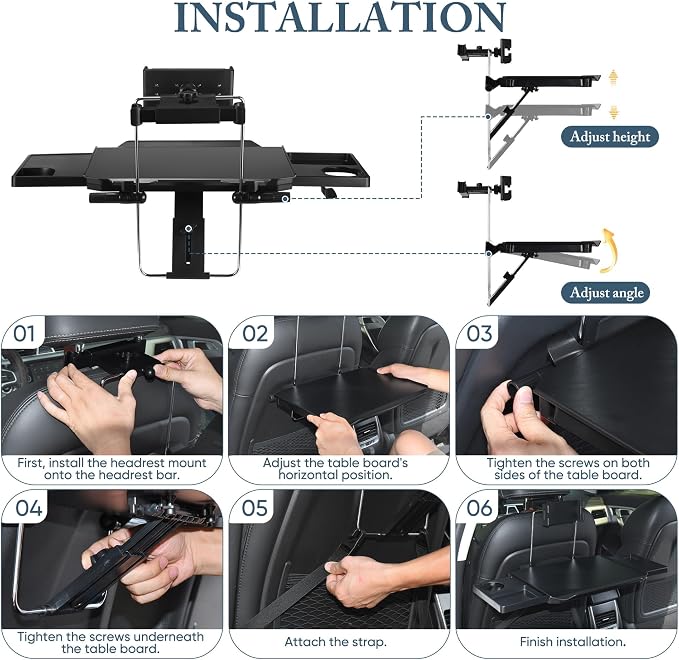 2-in-1 Car Steering Wheel Tray & Back Seat Table