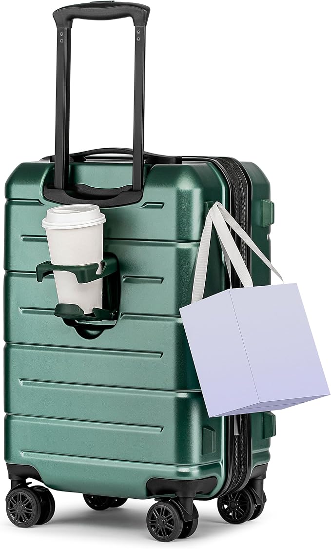 KYME Green Carry On Luggage 22x14x9 Airline Approved Expandable 20 Inch