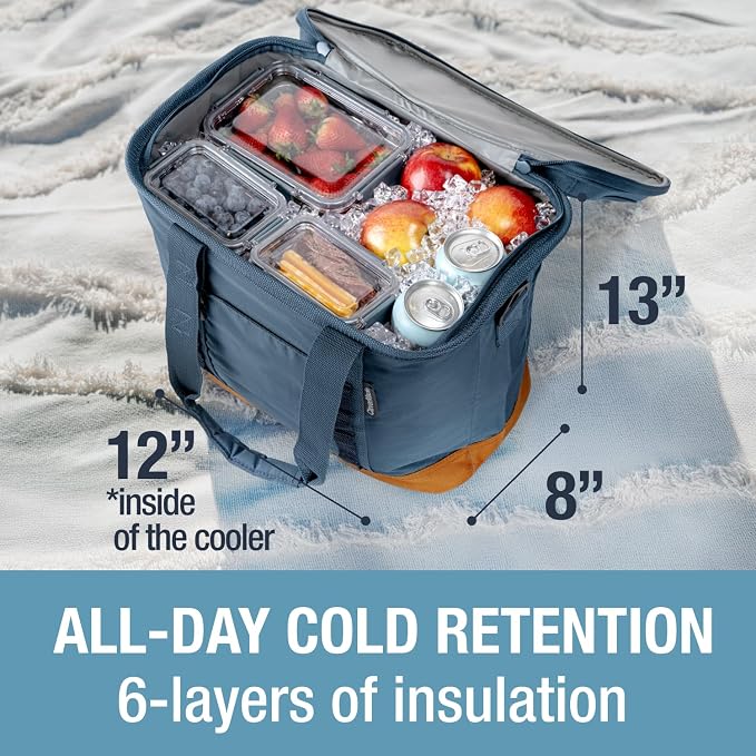 CleverMade Collapsible Insulated Cooler Bag – Leakproof Soft Folding Cooler