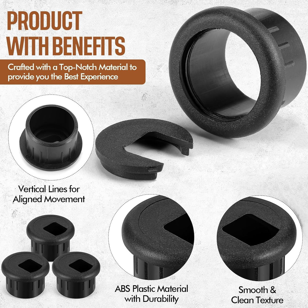 SATINIOR 10 Packs Desk Cable Wire Grommet Cord, PC Computer Desk Plastic Grommet Cord, Tidy Cable Hole Cover Organizers, 25 mm/ 1 Inch Mounting Hole Diameter