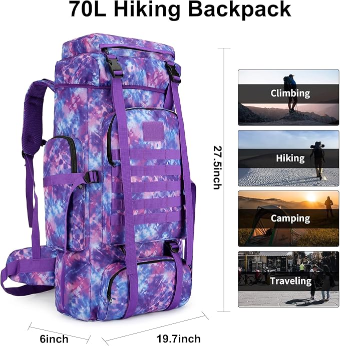 Hiking Backpack for Men 70L/100L Camping Backpack Military Rucksack Molle 3