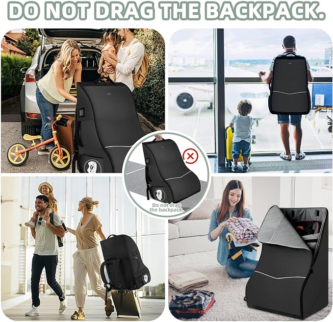 Padded Car Seat Travel Bag for Airplane – Waterproof Heavy Duty Carseat