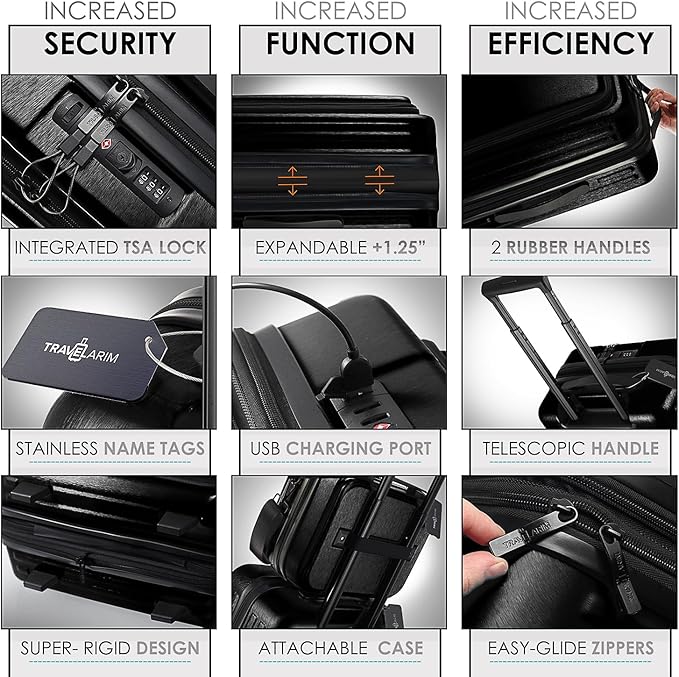 Hard Shell Luggage Sets with Spinner Wheels 4 Piece, Expandable Large Suitcases