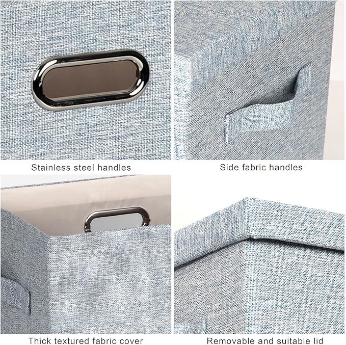 Large 17" 36 Quart Collapsible Stackable Storage Bins