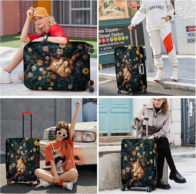 ANNA QUEEN Peaceful Cat Luggage Cover, Sleeping Cat