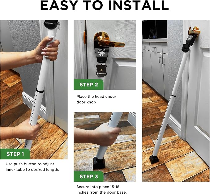 Guard Dog Security Adjustable Sliding Door Security Bar, Door Jammer 2-in-1