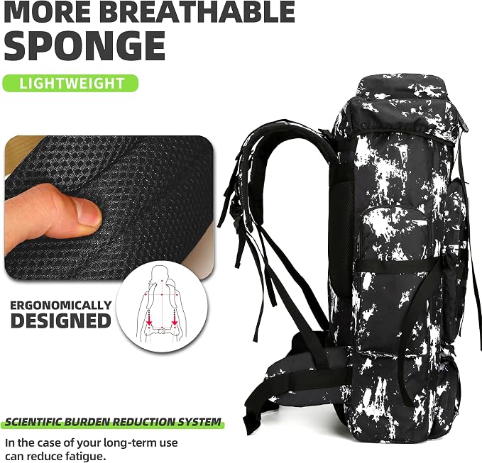 King'sGuard 70L Camping Hiking Backpack Tactical Backpack Military Molle