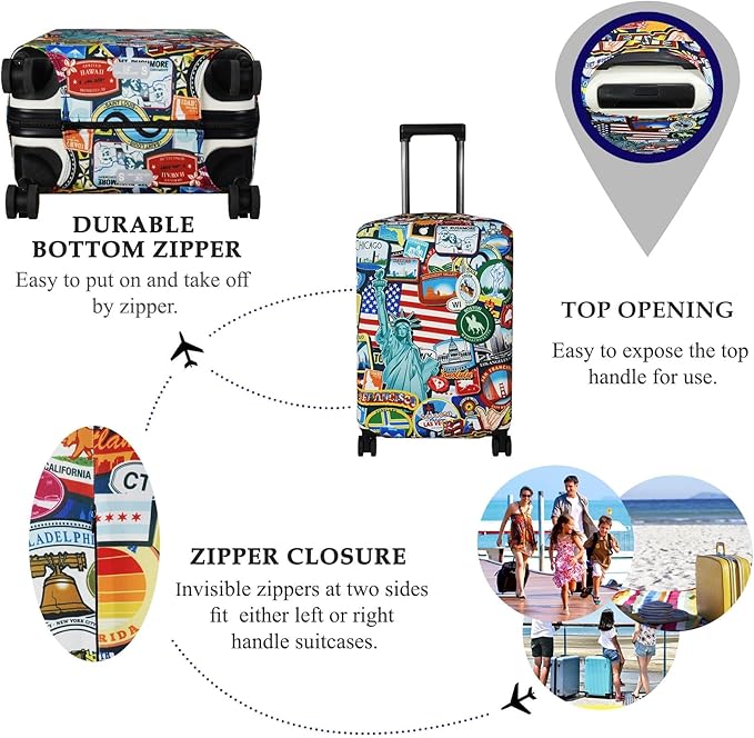 Explore Land Travel Luggage Cover Suitcase Protector Fits 18-22 Inch Case