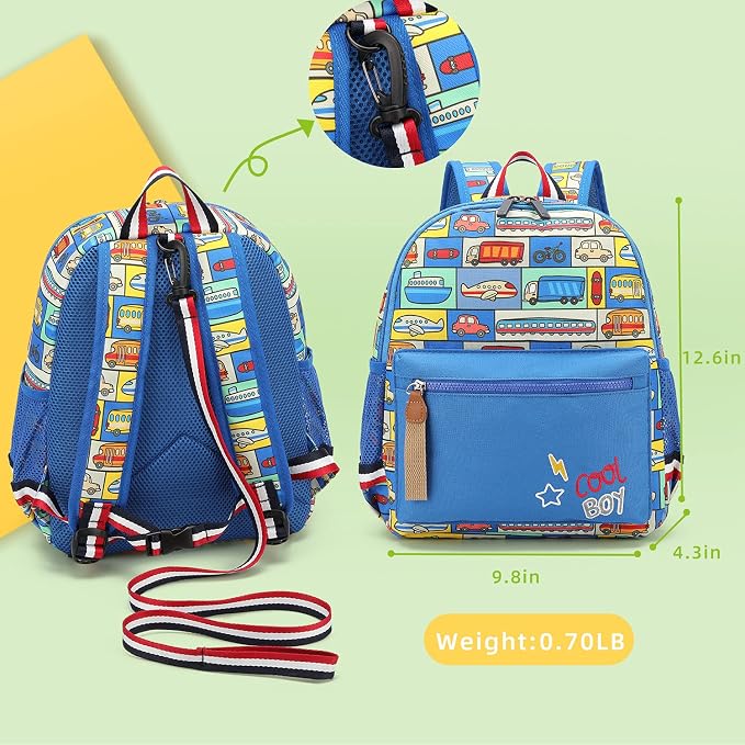 willikiva Cartoon Bus 12 Kindergarten Backpack