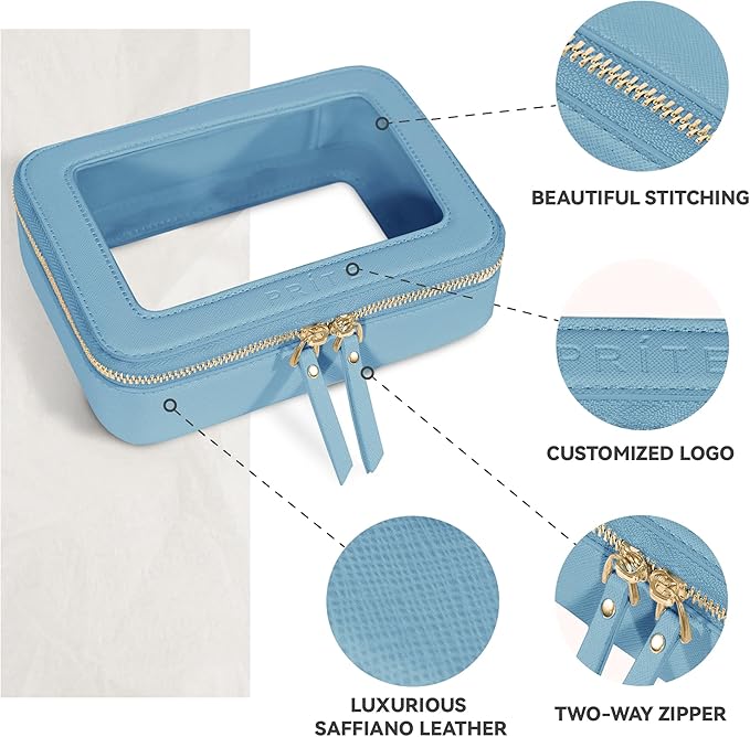 Prite Clear Makeup Bag Cosmetic Organizer Case Waterproof Travel Toiletry Bag