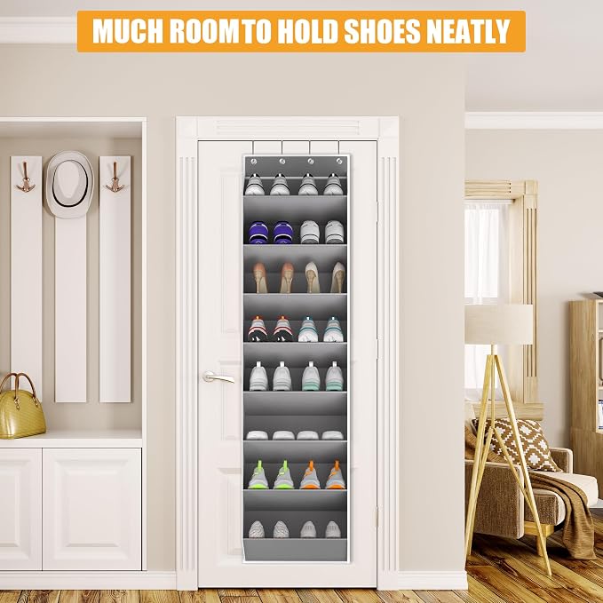Over The Door Shoe Organizer Storage Fit 16-24 Pairs Hanging Shoe Rack Organiser