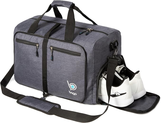 Bago Foldable Duffel Bags for Traveling Women & Men - 60L Medium Packable