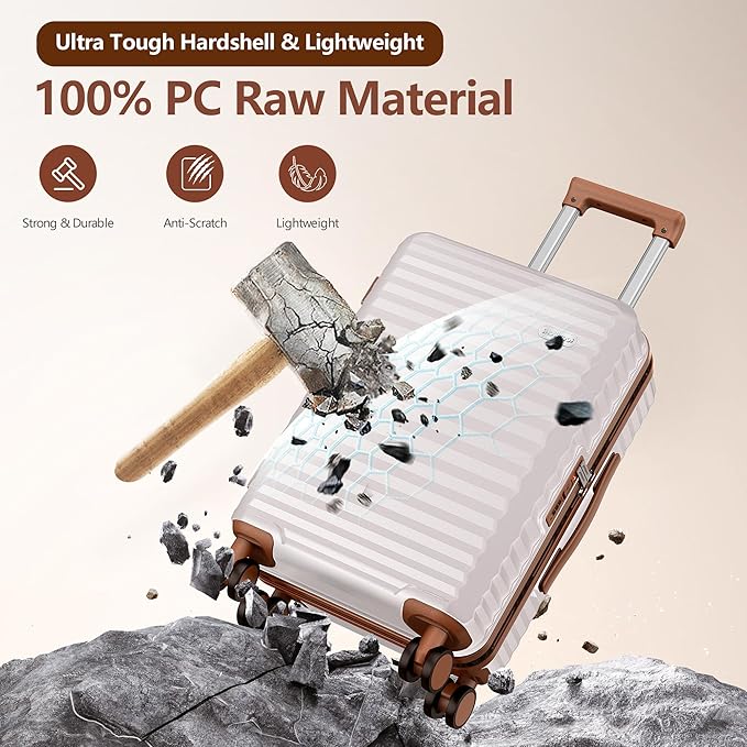 SHOWKOO Suitcase Hardside Expandable Luggage Set, Suitcase