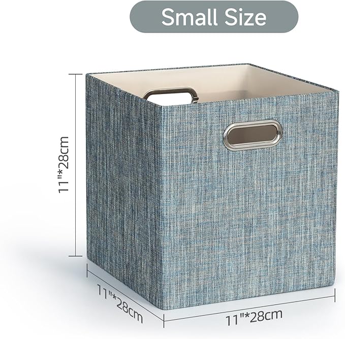Posprica Storage Basket Bins, 11×11×11 Foldable Storage Cube Boxes Fabric Drawer