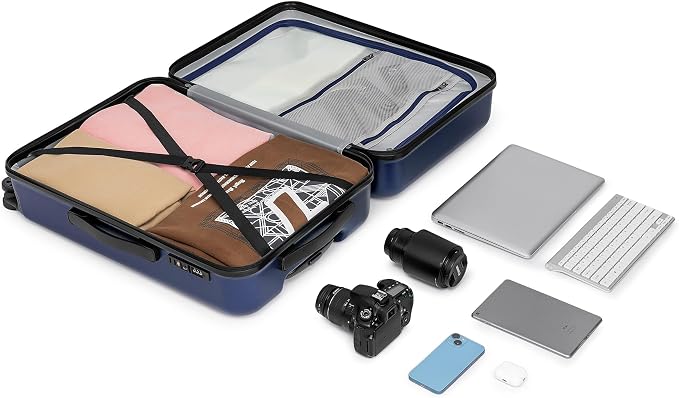 KYME Suitcase Hardshell With Double Spinner Wheels, PC+ABS TSA Lock Travel