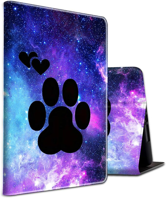 All-New HD 8 Plus Tablet Case Kindle Fire HD 8 Case 10th Generation 2024/2022/2020 Folding Stand PU Leather Slim Smart Cover with Auto Wake/Sleep for Amazon Fire Tablet 2020Animals Dog Paws