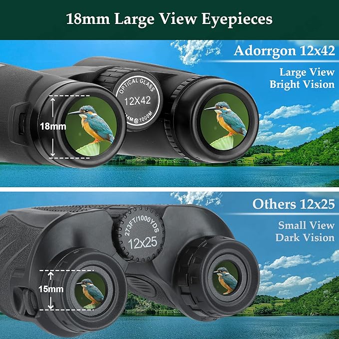 Adorrgon 12x42 HD Binoculars for Adults High Powered