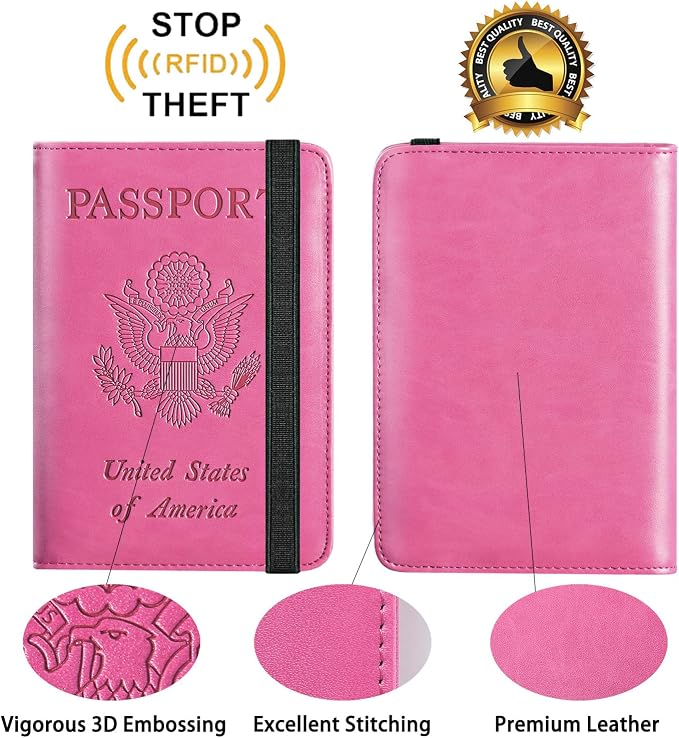 Passport Holder Cover Wallet Travel Essentials RFID Blocking Leather Card Case
