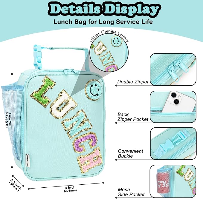 FlowFly Lunch box Insulated Soft Bag Mini Cooler Back to School Thermal Meal