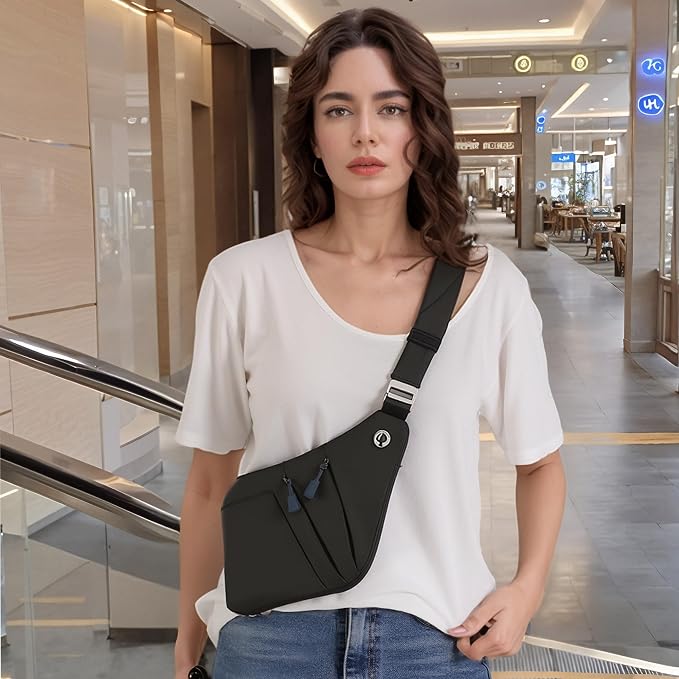 Anti Theft Crossbody Bags for Women Men, Slim Sling Bags