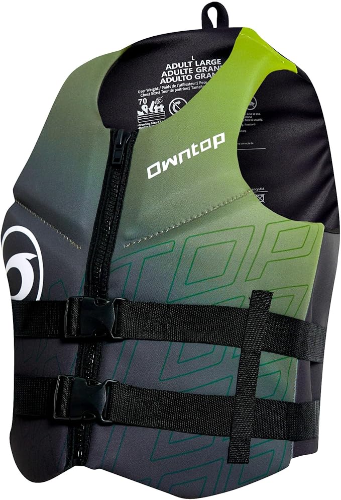 Owntop Swim Vest Adult Water Sport Vest Neoprene Floaties for Swimming, Boating, Kayaking, Fishing | Adjustable Zipper Dual Buckle Foldable Buoyancy Jacket