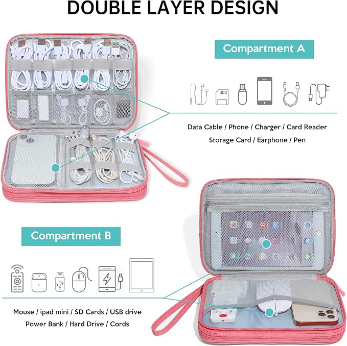 CILLA Electronics Organizer Travel, Travel Cord Organizer Case, Compact